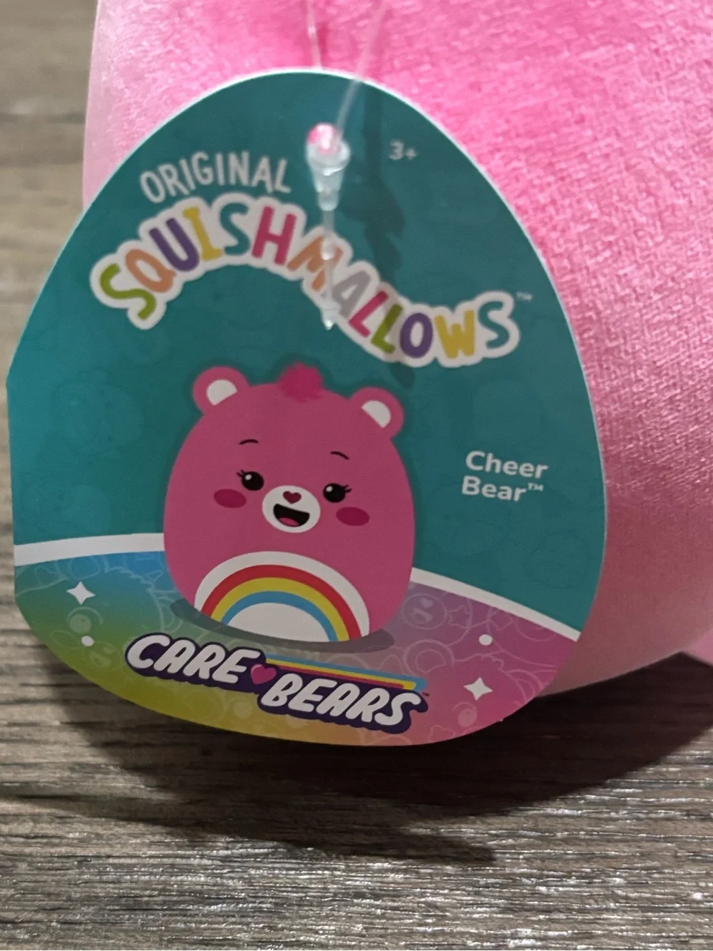 Care Bears Squishmallows • Pink Cheer Bear Rainbow 8 inch Plush